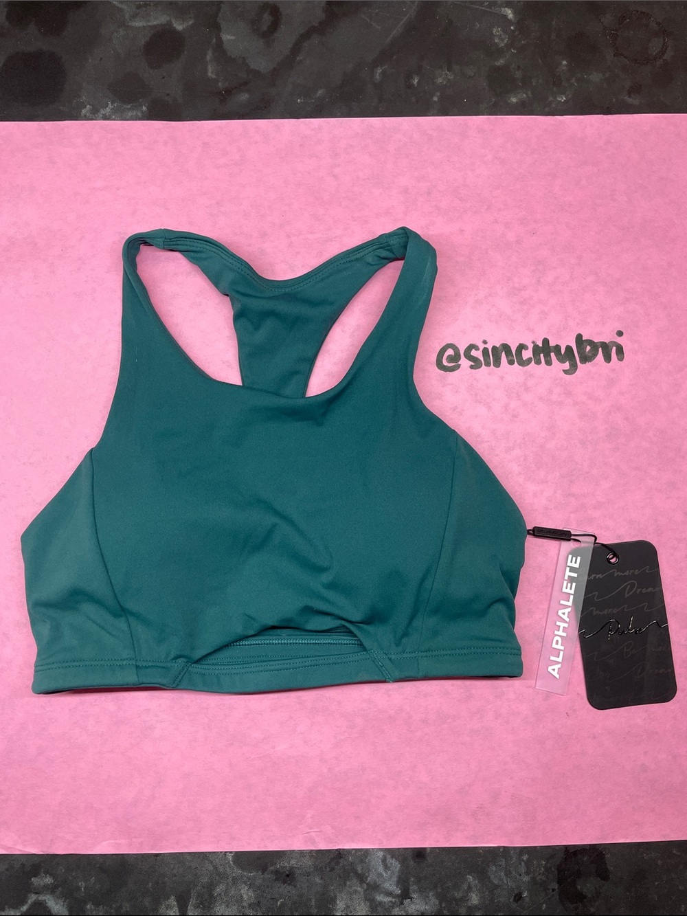 Alphalete Teal Pulse Surge Sports Bra
